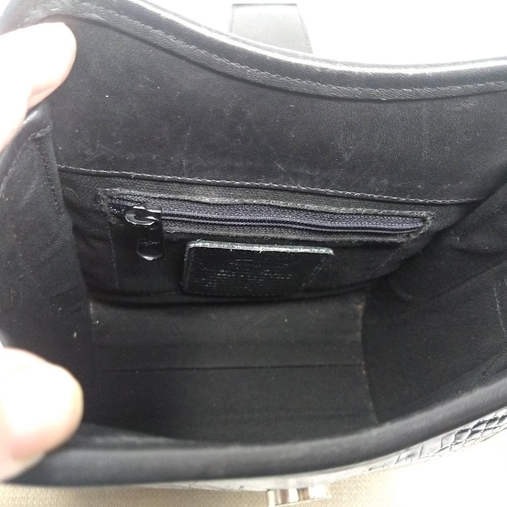 VINTAGE BRIGHTON BLACK LEATHER CROSSBODY BAG - Picture 6 of 8